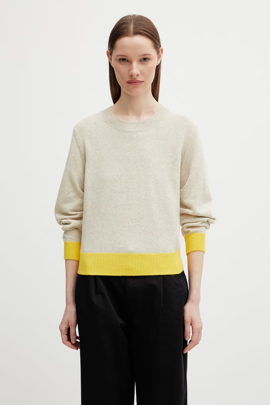 Axel Arigato Rina Gathered Sweater sweter z dodatkiem wełny damski beżowy A3704002