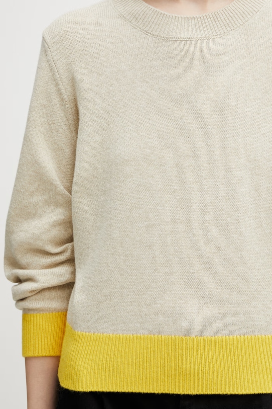 Axel Arigato Rina Gathered Sweater sweter z dodatkiem wełny damski beżowy A3704002