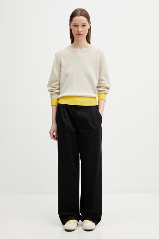 Axel Arigato Rina Gathered Sweater sweter z dodatkiem wełny damski A3704002 beżowy