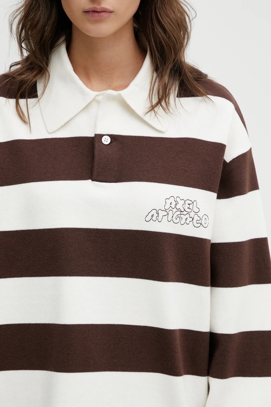 Axel Arigato sweter z dodatkiem wełny Rey Polo Sweater brązowy A3947003