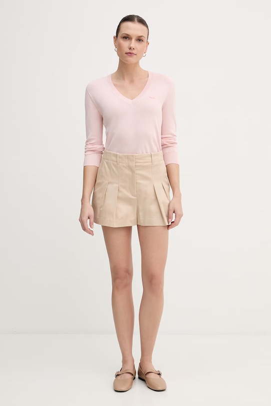 Lacoste sweter bawełniany AF3964 różowy SS26