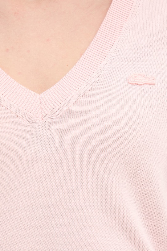 Lacoste sweter bawełniany AF3964 różowy