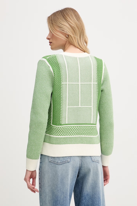 Odzież Lacoste sweter damski z bawełną AF9867 zielony