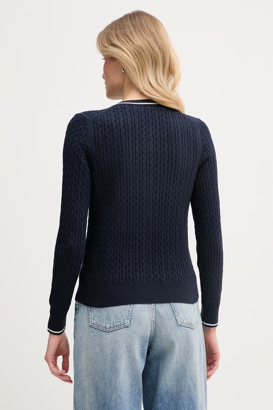 Odzież Lacoste kardigan damski z bawełną AF9872 granatowy