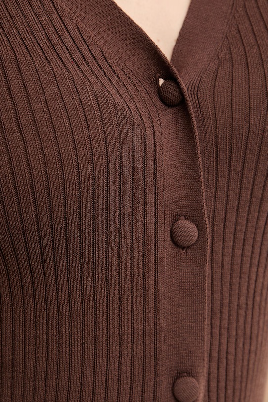 Twinset kardigan za žene s dodatkom svile 261TT3182 smeđa