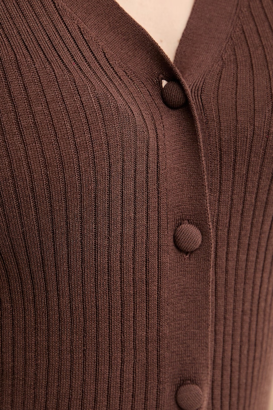 Twinset kardigan za žene s dodatkom svile 261TT3182 smeđa