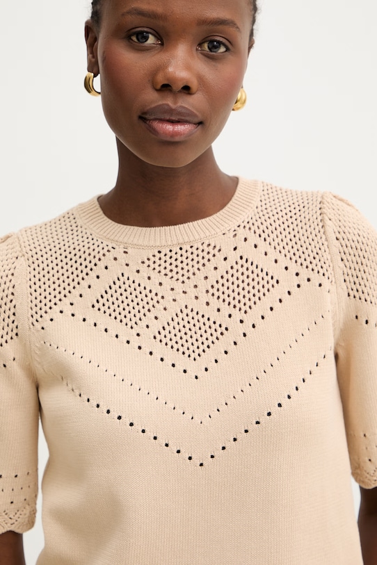 Twinset pulover za žene od pamuka bež 261TT3081