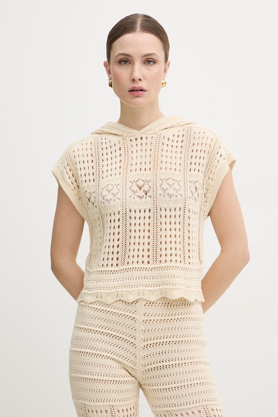 Twinset sweter bawełniany bawełna beżowy 261TT3261