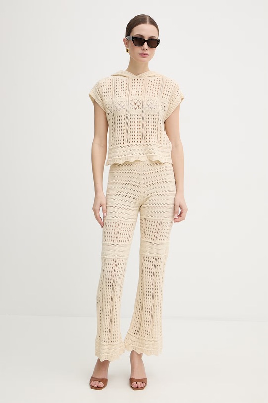 Twinset sweter bawełniany 261TT3261 beżowy SS26