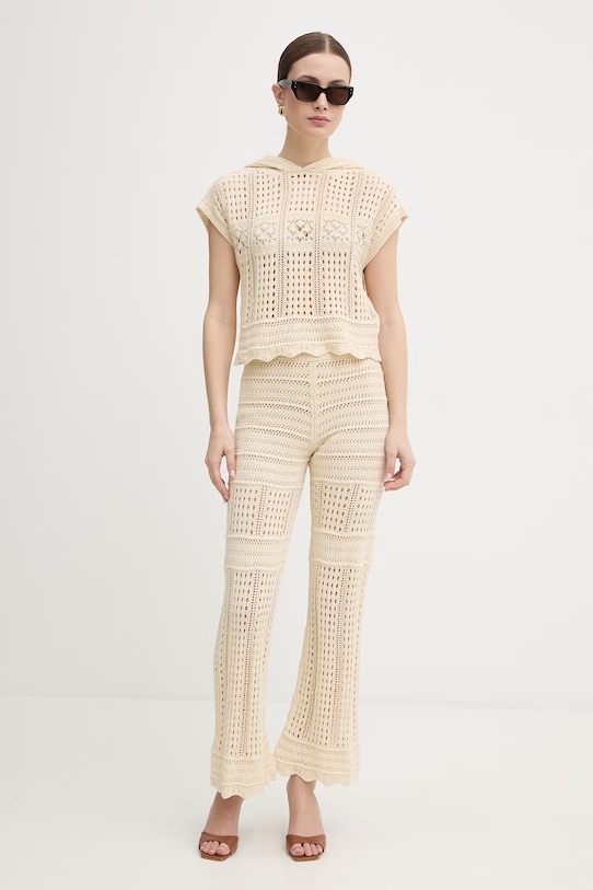 Twinset sweter bawełniany 261TT3261 beżowy SS26