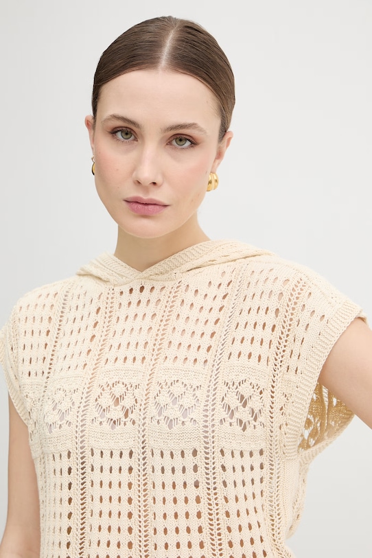 Twinset sweter bawełniany beżowy 261TT3261