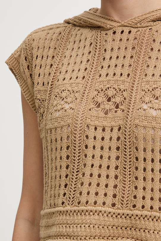 Twinset sweter bawełniany 261TT3261 brązowy