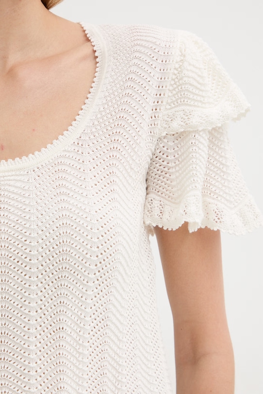 Twinset sweter damski bawełniany beżowy 261TT3051