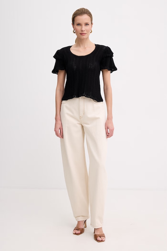 Twinset sweter damski bawełniany 261TT3051 czarny SS26