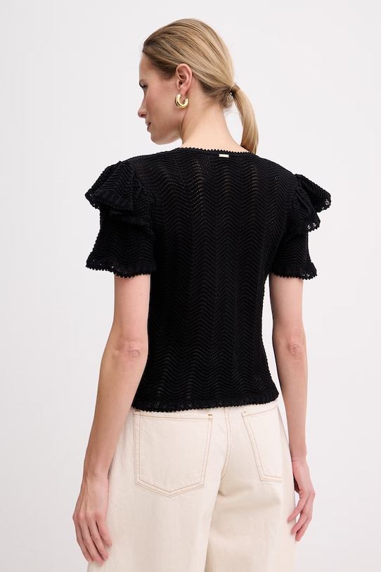 Odzież Twinset sweter damski bawełniany 261TT3051 czarny