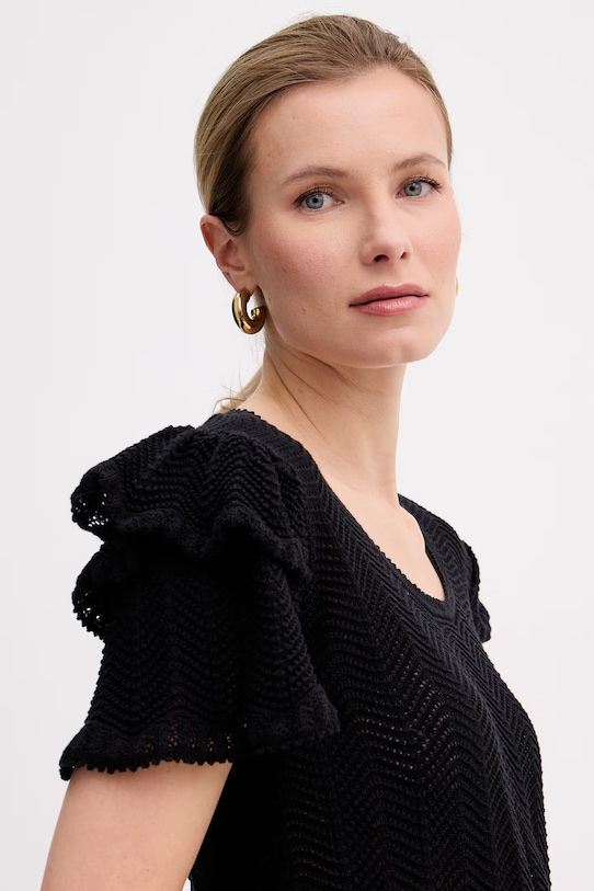 Twinset sweter damski bawełniany czarny 261TT3051