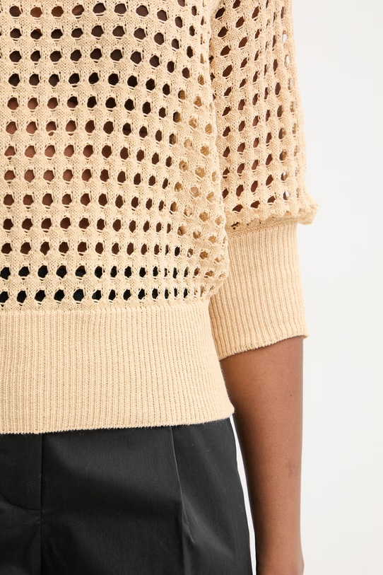 Twinset sveter dámsky s bavlnou 261AT3050 béžová