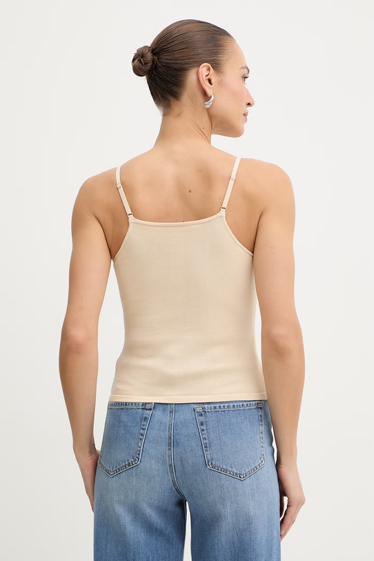 Twinset kardigan z dołączonym topem damski bawełniany 261AT3024 beżowy