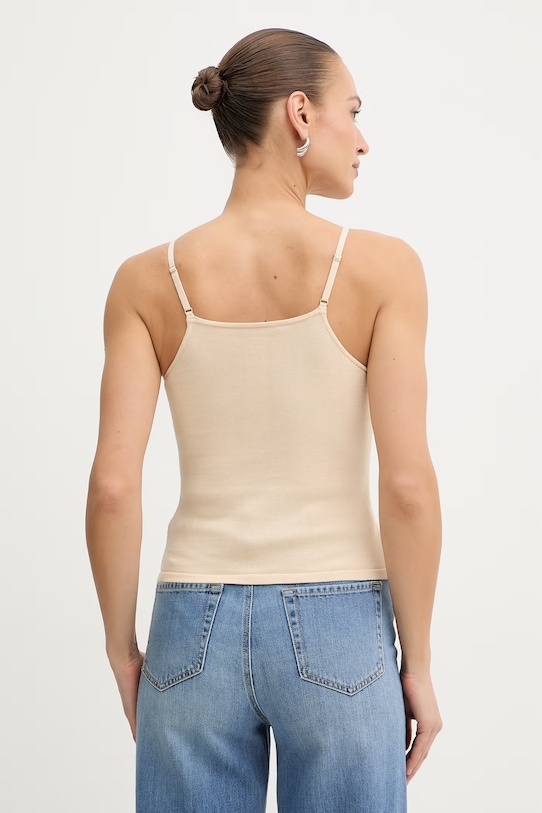 Twinset kardigan z dołączonym topem damski bawełniany 261AT3024 beżowy