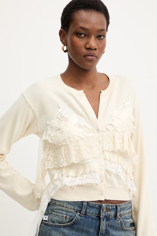 Bavlněný kardigan Aniye By béžová 185499