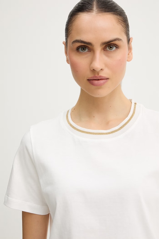 Luisa Spagnoli t-shirt bawełniany Balearica biały 543152