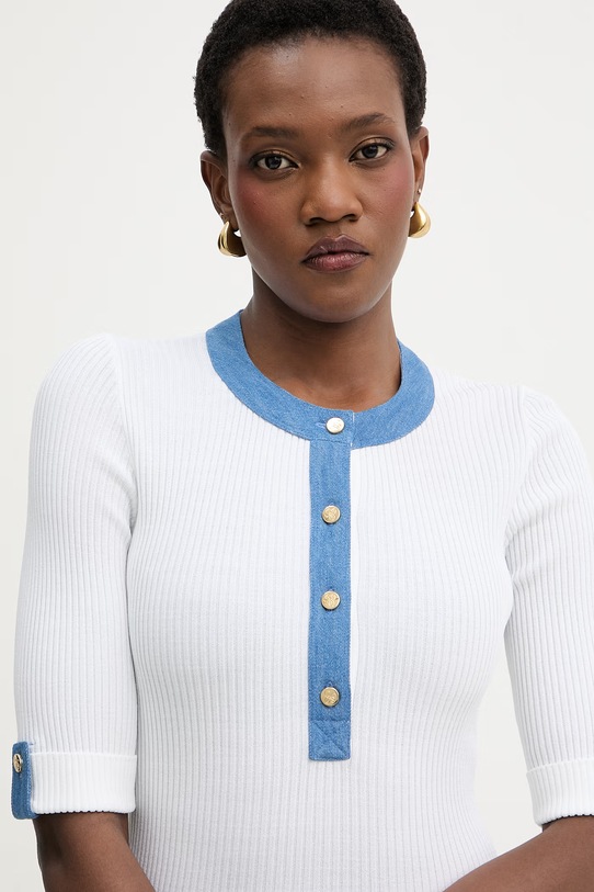 Luisa Spagnoli bluzka damska z wiskozy Colli biały 100332