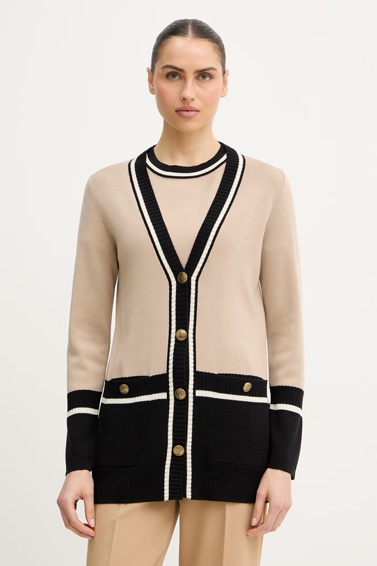 Luisa Spagnoli kardigan wełniany Marinetta wełna beżowy 100291