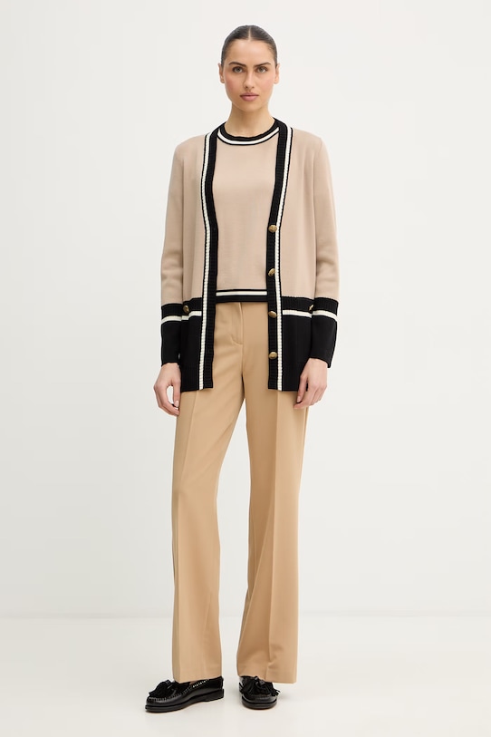 Luisa Spagnoli kardigan wełniany Marinetta 100291 beżowy SS26