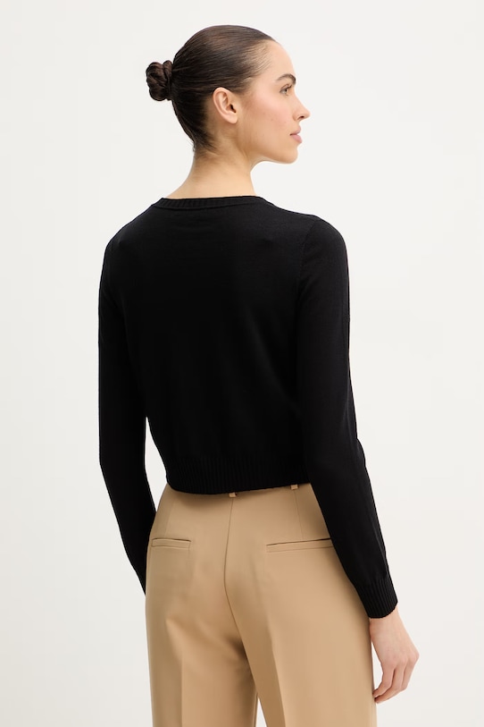 Odzież Luisa Spagnoli kardigan wełniany Merletti 100280 czarny