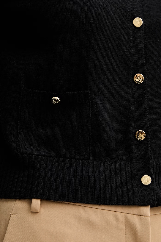 Luisa Spagnoli kardigan wełniany Merletti 100280 czarny