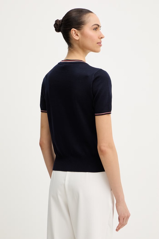 Odzież Luisa Spagnoli t-shirt wełniany Metella 100294 granatowy