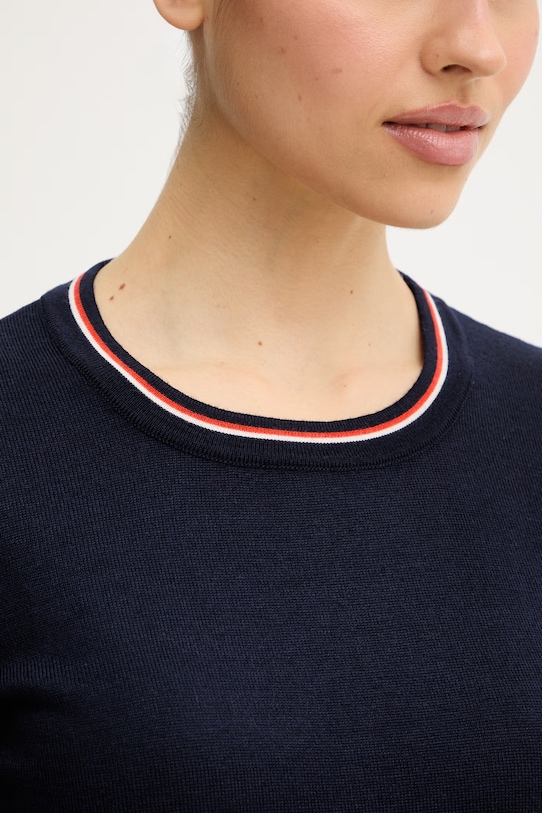 Luisa Spagnoli t-shirt wełniany Metella 100294 granatowy