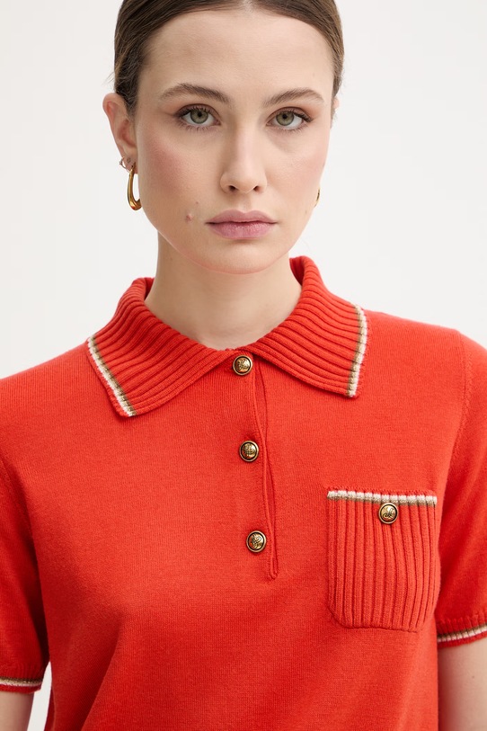 Luisa Spagnoli sweter wełniany Miconia pomarańczowy 100295