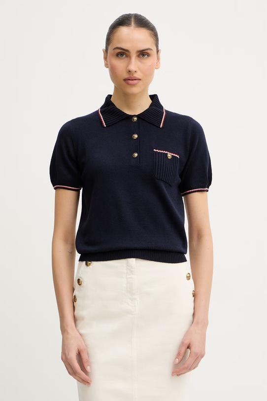 Luisa Spagnoli sweter wełniany Miconia wełna granatowy 100295