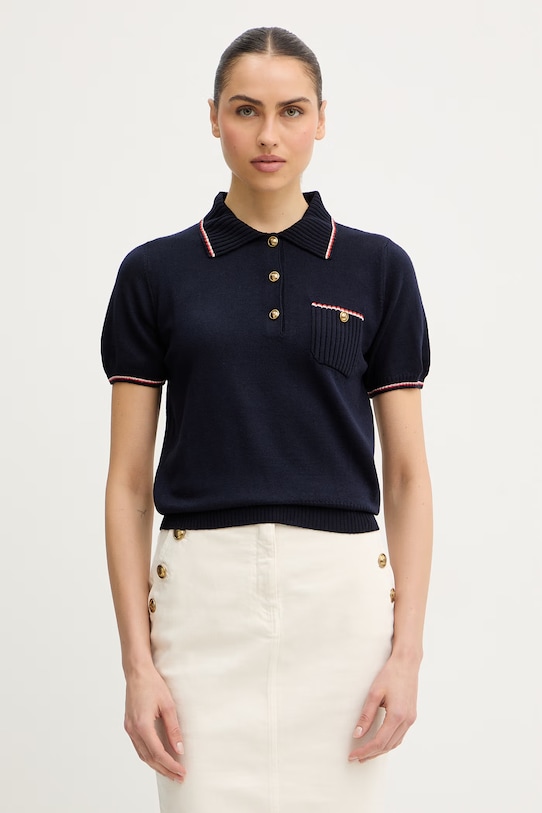 Luisa Spagnoli sweter wełniany Miconia wełna granatowy 100295