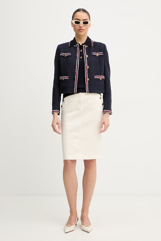 Luisa Spagnoli sweter wełniany Miconia 100295 granatowy SS26