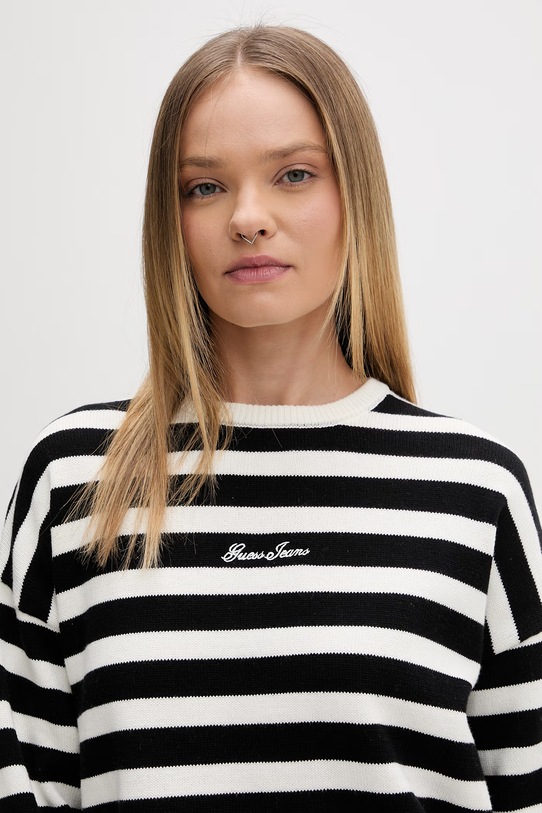 Guess Jeans sweter damski bawełniany czarny W6GR00.Z3HM1