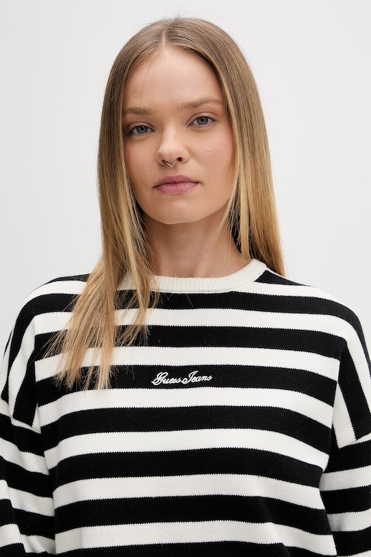 Guess Jeans sweter damski bawełniany czarny W6GR00.Z3HM1