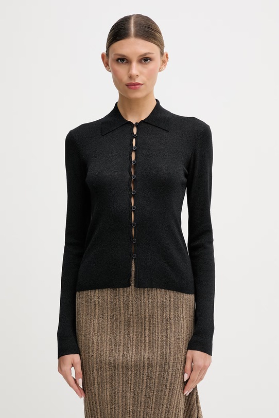 Sisley kardigan damski z lyocellem czarny 14Z4L500U