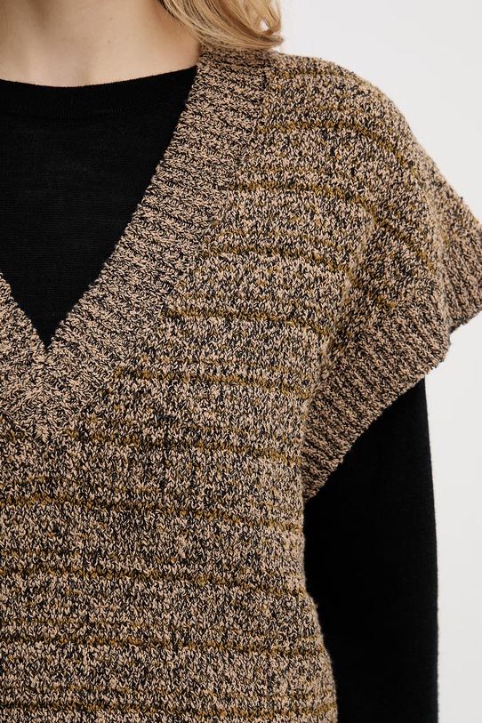 Sisley svetr dámský s bavlnou 174VL401K hnědá