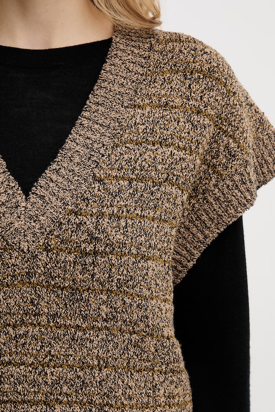 Sisley svetr dámský s bavlnou 174VL401K hnědá