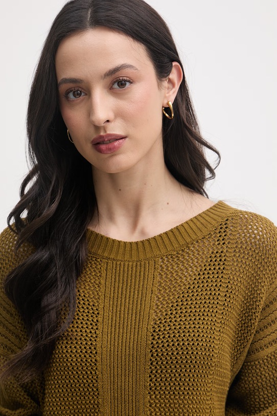 Sisley pulover za žene s pamukom zelena 174WL107R