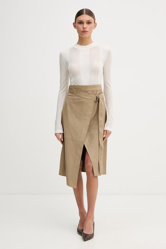 Sisley sweter damski ażurowy 1QKQL107D beżowy SS26