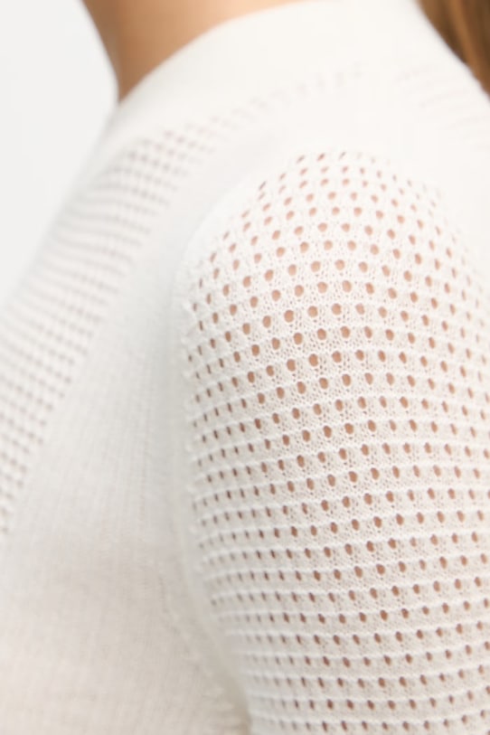 Sisley sweter damski ażurowy 1QKQL107D beżowy