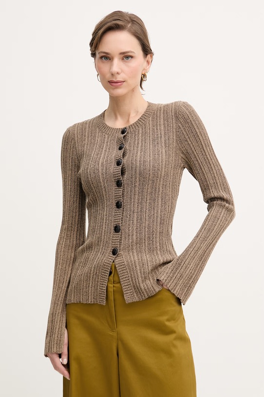 Sisley kardigan damski brązowy 1YTSL5014