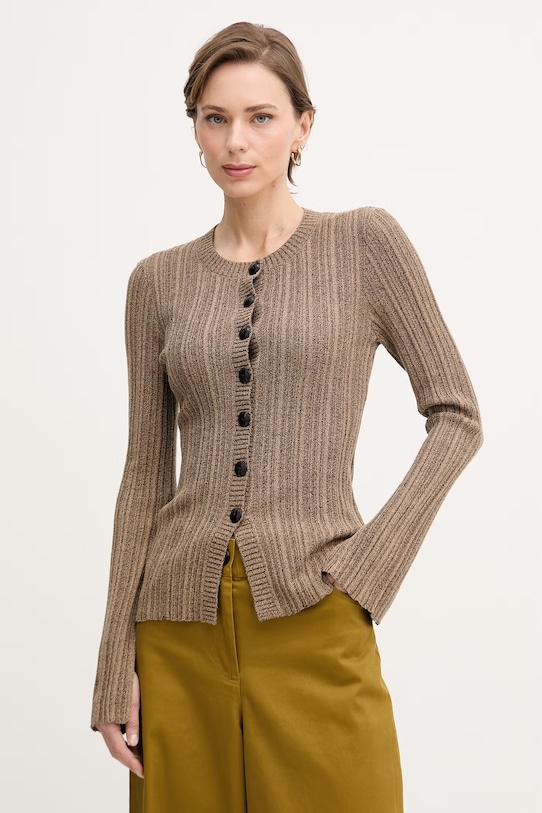 Sisley kardigan damski brązowy 1YTSL5014