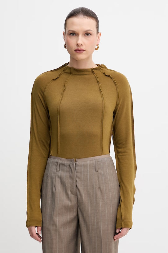 Sisley longsleeve damski zielony 3XEPL108K