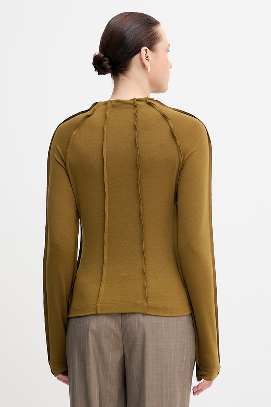 Odzież Sisley longsleeve damski 3XEPL108K zielony