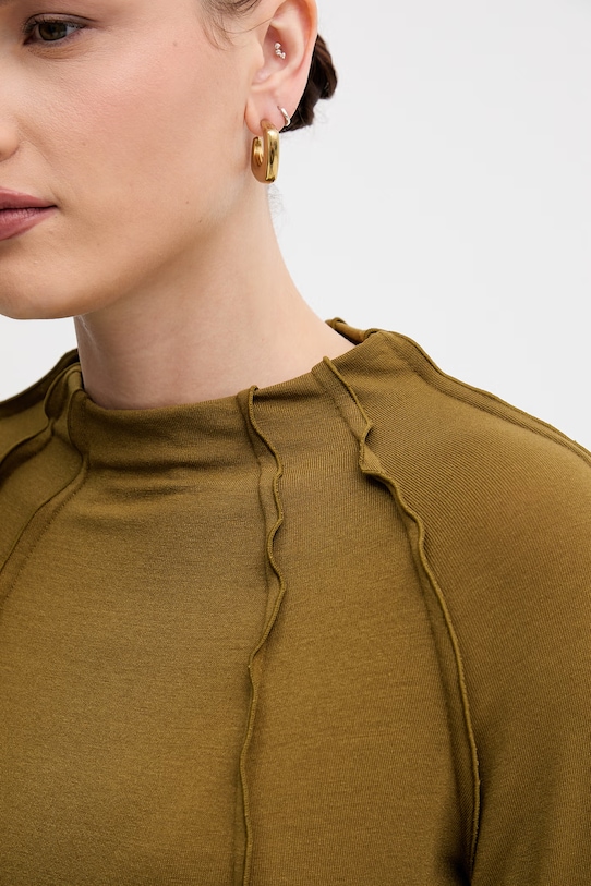 Sisley longsleeve damski 3XEPL108K zielony