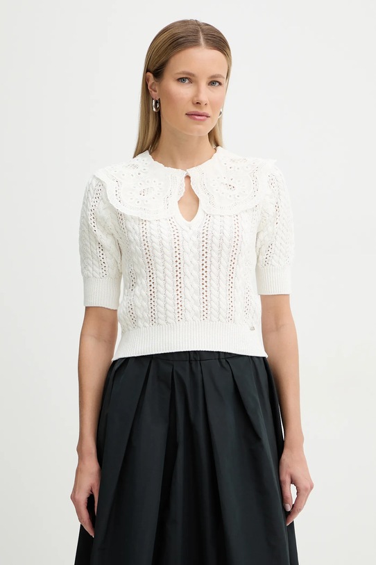 Fracomina sweter bawełniany bawełna beżowy FR26ST7015K48801